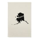 Small white leatherette sketch book laser etched with 'Alaska Home' design