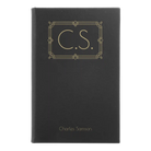 Small black/gold leatherette journal laser etched with 'Art Deco Initials' design