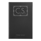 Small black/silver leatherette journal laser etched with 'Art Deco Initials' design