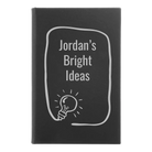 Small black/silver leatherette journal laser etched with 'Bright Ideas Journal' design