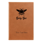 Small rawhide leatherette journal laser etched with 'Busy Bee' design