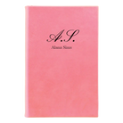 Small pink leatherette sketch book laser etched with 'Cursive Initial' design