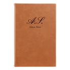 Small rawhide leatherette journal laser etched with 'Cursive Initial' design