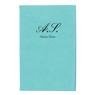 Small teal leatherette sketch book laser etched with 'Cursive Initial' design