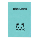 Small teal leatherette journal laser etched with 'Dog Journal' design