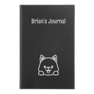 Small black/silver leatherette journal laser etched with 'Dog Journal' design