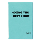 Small teal leatherette journal laser etched with 'Doing the Best' design