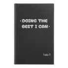 Small black/silver leatherette journal laser etched with 'Doing the Best' design
