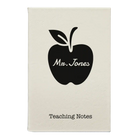 Small white leatherette journal laser etched with 'Teacher Apple' design
