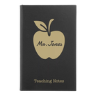 Small black/gold leatherette journal laser etched with 'Teacher Apple' design