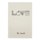 Small white leatherette journal laser etched with 'Teacher Love' design