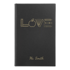Small black/gold leatherette journal laser etched with 'Teacher Love' design