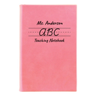 Small pink leatherette journal laser etched with 'Teaching Notebook' design