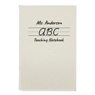 Small white leatherette journal laser etched with 'Teaching Notebook' design