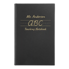 Small black/gold leatherette journal laser etched with 'Teaching Notebook' design