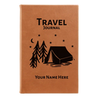 Small rawhide leatherette journal laser etched with 'Travel Journal' design