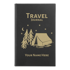 Small black/gold leatherette journal laser etched with 'Travel Journal' design