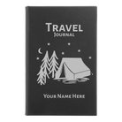 Small black/silver leatherette journal laser etched with 'Travel Journal' design