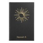 Small black/gold leatherette journal laser etched with 'Sunburst' design