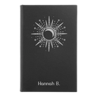 Small black/silver leatherette journal laser etched with 'Sunburst' design