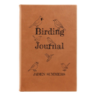 Small rawhide leatherette journal laser etched with 'Birding Journal' design