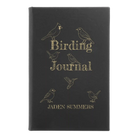 Small black/gold leatherette sketch book laser etched with 'Birding Journal' design