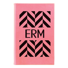 Small pink leatherette journal laser etched with 'Pattern with Initials' design