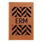 Small rawhide leatherette journal laser etched with 'Pattern with Initials' design
