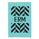 Small teal leatherette journal laser etched with 'Pattern with Initials' design