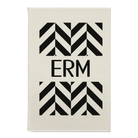 Small white leatherette journal laser etched with 'Pattern with Initials' design