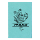 Small teal leatherette journal laser etched with 'Flower with Name' design