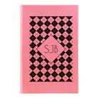 Small pink leatherette journal laser etched with 'Argyle' design