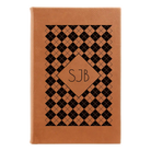 Small rawhide leatherette journal laser etched with 'Argyle' design