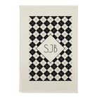 Small white leatherette journal laser etched with 'Argyle' design