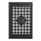 Small black/silver leatherette journal laser etched with 'Argyle' design