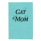 Small teal leatherette journal laser etched with 'Cat Mom' design