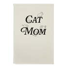 Small white leatherette journal laser etched with 'Cat Mom' design