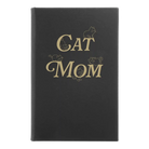 Small black/gold leatherette journal laser etched with 'Cat Mom' design