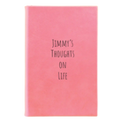Small pink leatherette journal laser etched with 'Thoughts on Life' design