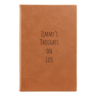Small rawhide leatherette sketch book laser etched with 'Thoughts on Life' design