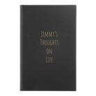 Small black/gold leatherette journal laser etched with 'Thoughts on Life' design