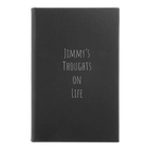 Small black/silver leatherette journal laser etched with 'Thoughts on Life' design