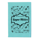 Small teal leatherette sketch book laser etched with 'This Journal Belongs to' design