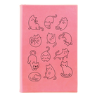 Small pink leatherette sketch book laser etched with 'Multi-Cat' design