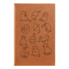 Small rawhide leatherette journal laser etched with 'Multi-Cat' design