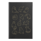 Small black/gold leatherette journal laser etched with 'Multi-Cat' design
