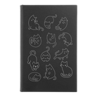Small black/silver leatherette journal laser etched with 'Multi-Cat' design