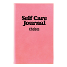 Small pink leatherette journal laser etched with 'Self Care' design