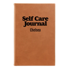 Small rawhide leatherette journal laser etched with 'Self Care' design