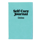 Small teal leatherette journal laser etched with 'Self Care' design